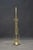 Elegant art nouveau brass standard, telescopic lamp with 3 shaped uprights, circular base and pad feet. This lamp has been...