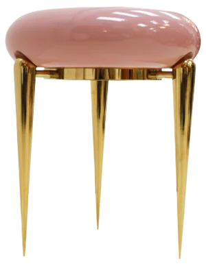 German Pink Lacquered and Brass Coffee Table