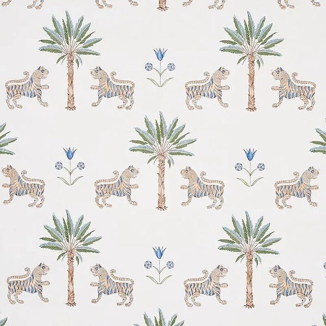 Not Yet Made - Made To Order Sample - Schumacher Tiger Palm Wallpaper in Delft For Sale - Image 5 of 5