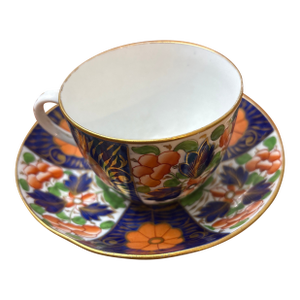 Rare Antique Thomas Rose Coalport Crab Claw #561 Pattern Teacup and Saucer Circa 1810