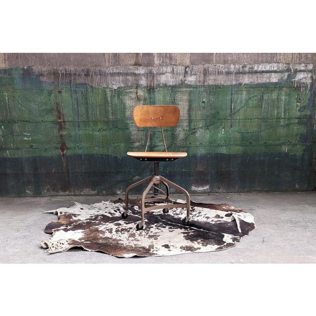 A PAIR of 2 Toledo Metal Furniture Co. chairs from the mid 20th century that can be adjusted for use in drafting, office,...