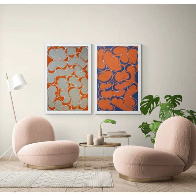 2020s Abstract Painting With Burnt Orange and Gray For Sale - Image 5 of 7
