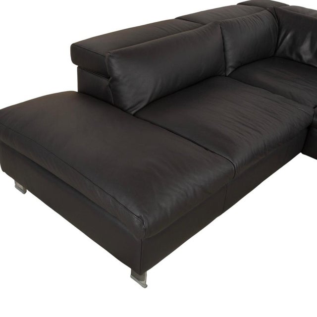 Gray Courage Leather Chrome Corner Sofa in Grey Anthracite with Manual Function by Ewald Schillig For Sale - Image 8 of 18