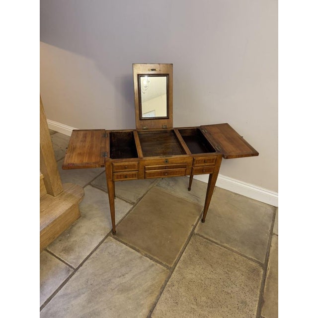Brown Victorian French Ladies Marquetry Inlaid Kingwood Dressing Table, 1860s For Sale - Image 8 of 9