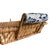 Vintage Rattan Napkin Holder Blue White Porcelain Handles For Sale - Image 4 of 5