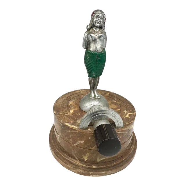 1930s Arrow "Naughty Hula Girl" Swirled Bakelite Table Striker Lighter For Sale