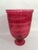 Red Etched Glass Candle Hurricane For Sale - Image 4 of 8