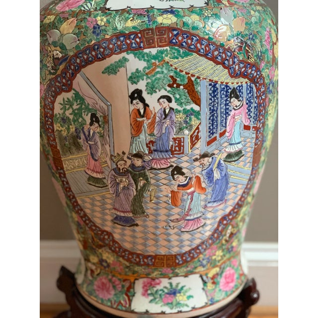 This is a large vintage baluster urn. An Oriental, ceramic set from the Art Deco period, dating to the mid-20th century,...