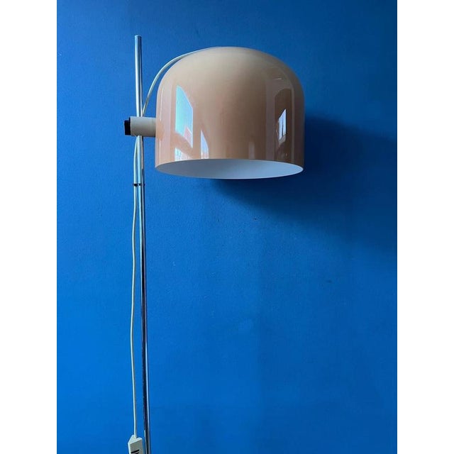 Orange Space Age Floor Lamp with Chrome Base and Orange Shade from Guzzini For Sale - Image 8 of 13