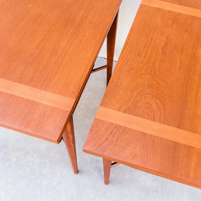 1950s Mid Century Floating Top Teak Side Tables by Robsjohn-Gibbings for Widdicomb For Sale - Image 11 of 12