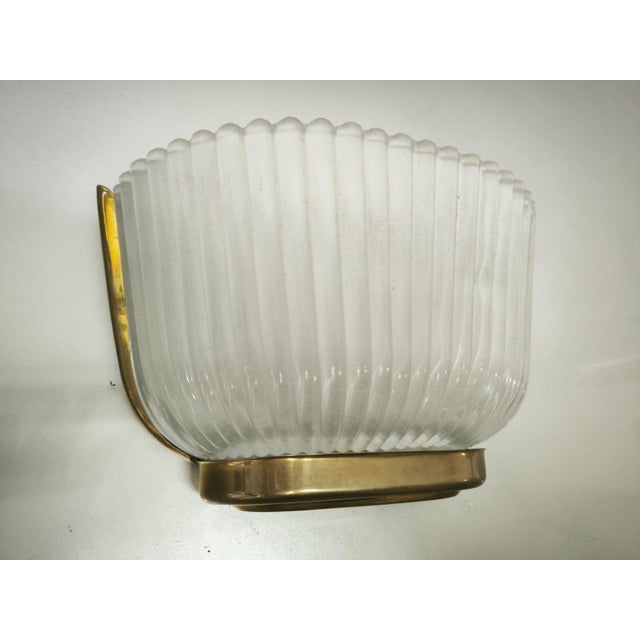 1920s Brass and Glass Wall Light from Archimede Seguso, 1930s For Sale - Image 5 of 10