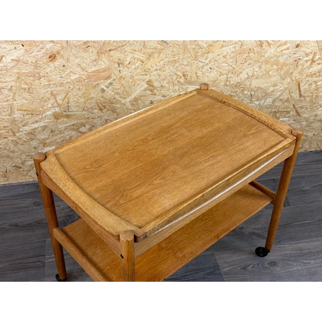 Oak Serving Trolley with Tray by Poul Hundevad, Denmark, 1960s For Sale - Image 8 of 18
