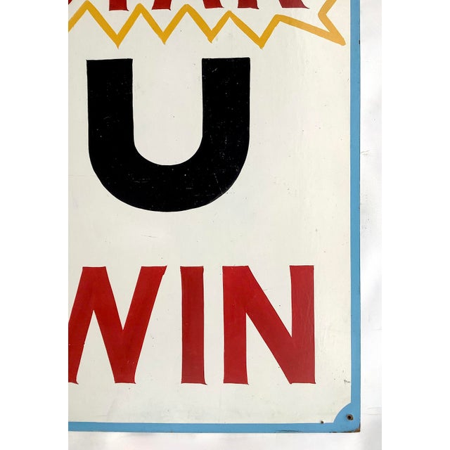 Wood Vintage Hand Painted Stick a Star Carnival Sign For Sale - Image 7 of 8