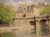 Wood Le Pont Neuf Painting in Giltwood Frame by Ansaloni, Dated 1944 For Sale - Image 7 of 13