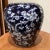 Vintage Asian Chinese Blue and White Porcelain Hawthorn Vase Sakura Motifs Glazed Handmade Hand Painted For Sale - Image 4 of 13
