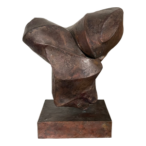 Dominick Laruccia (American, California 1929 - 2011) Mid-Century Modern Brutalist Abstract Bronzed Copper Torso Sculpture Signed & Dated 1964