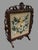 Antique Victorian Carved Walnut Firescreen With Floral Beaded Needlework Panel For Sale - Image 9 of 12