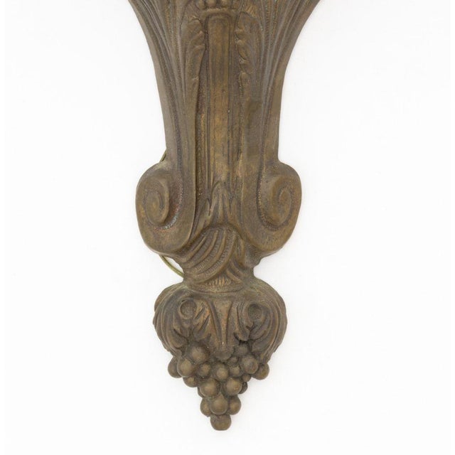 Metal Patinated Brass Cherub Candlestick Sconces, Pair For Sale - Image 7 of 13