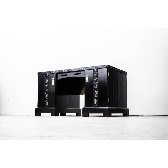 Black Art Nouveau Desk attributed to Karl Bräuer, 1910s For Sale - Image 8 of 18