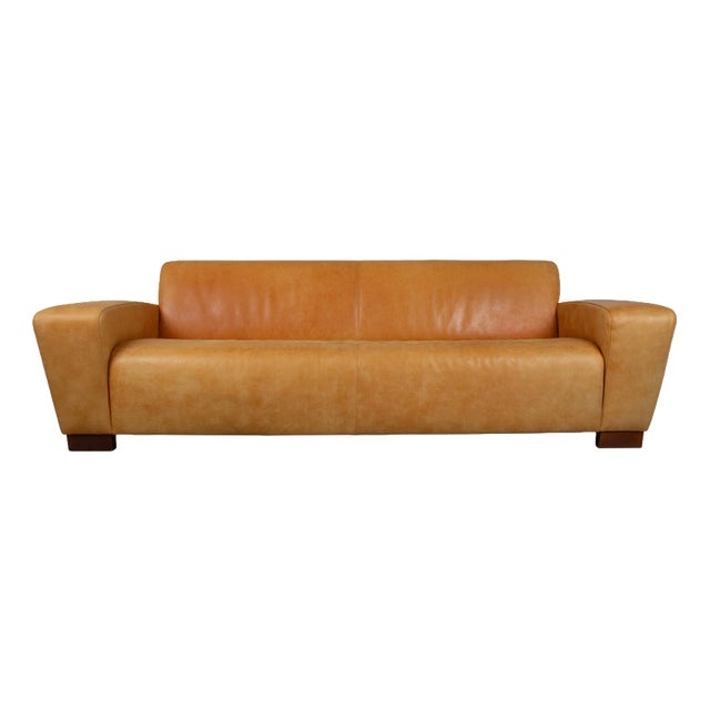 Cognac Leather 3-Seater Sofa from Machalke For Sale