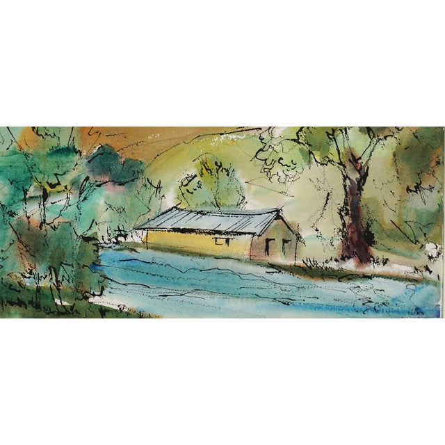 Impressionist Vibrant Nevada Farm Double Sided Landscape by A. Earl McClanahan For Sale - Image 3 of 4