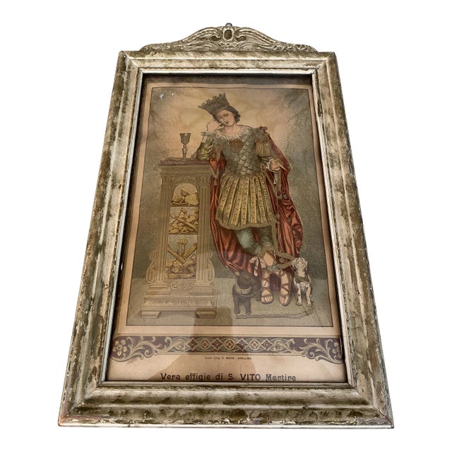 Antique Italian Print of St Vito For Sale