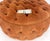 Brown Tufted Orange Rust Color Suede Leather 32 Round Ottoman Bench Pouf 1970s For Sale - Image 8 of 8