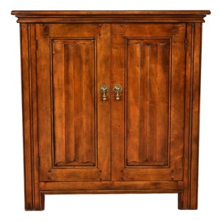 Baker Furniture French Louis Philippe Carved Walnut Flip-Top Server or Bar Cabinet For Sale