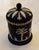 Neoclassical Vintage 20th Century Josiah Wedgewood Jasper Ware Covered Jar Canister Ebony, White Cream Raised Neoclassic Figures andFlora For Sale - Image 3 of 10