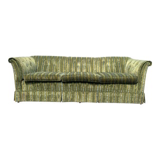 1960s Warren Lloyd Regency Sofa Striped Velvet Includes Accent Pillows For Sale