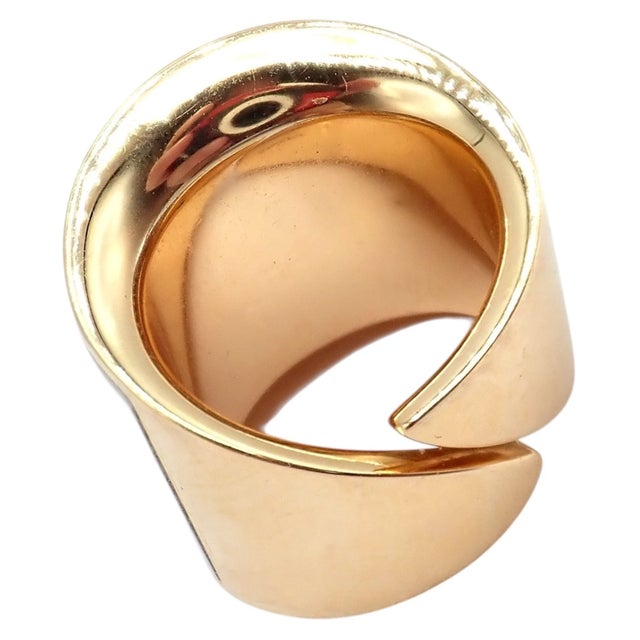 1990s Vhernier Rose Gold Vague Crossover Camuration Cacholong Ring Sz 6 For Sale - Image 13 of 16