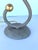 Pair minimalist sexy S-form lamps in flat gray-verdigis-like finish and gold finials. Paired with gold/gray/black and...