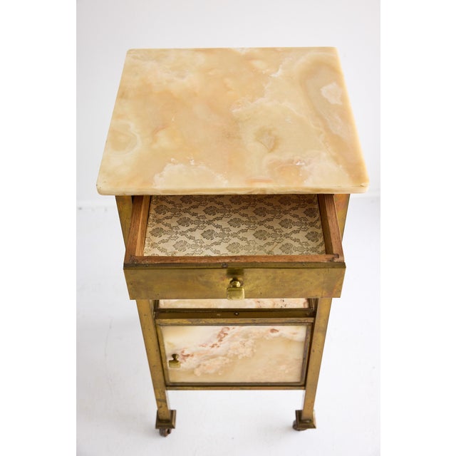 French Brass and Onyx Side Table on Casters, Circa 1900 For Sale - Image 13 of 18