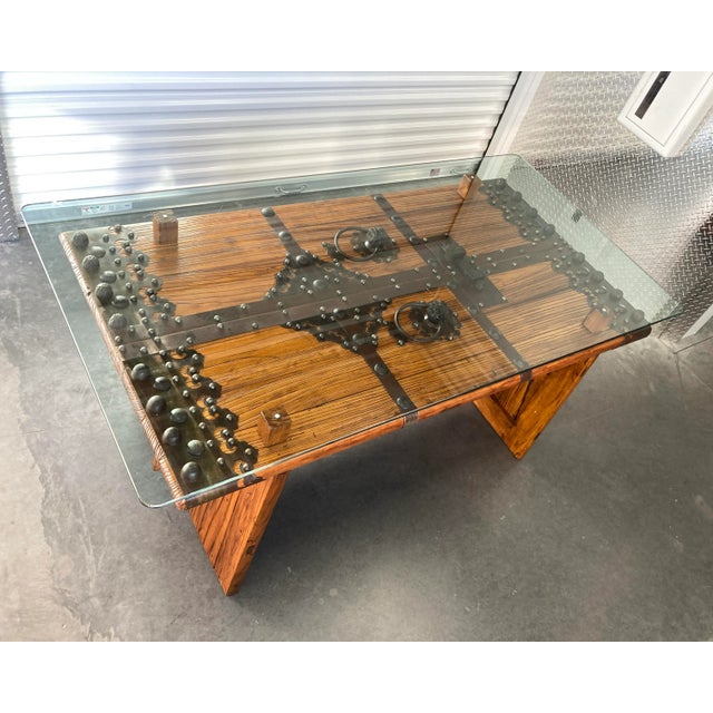 Bespoke Executive Desk From Old Chinese Temple Gates For Sale - Image 10 of 13