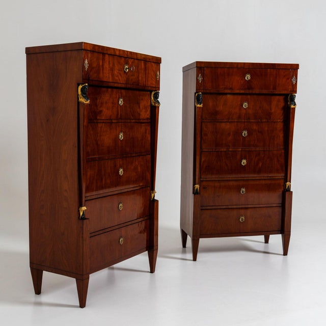 Traditional Empire Semainières, Vienna, Austria, 1810, Set of 2 For Sale - Image 3 of 11