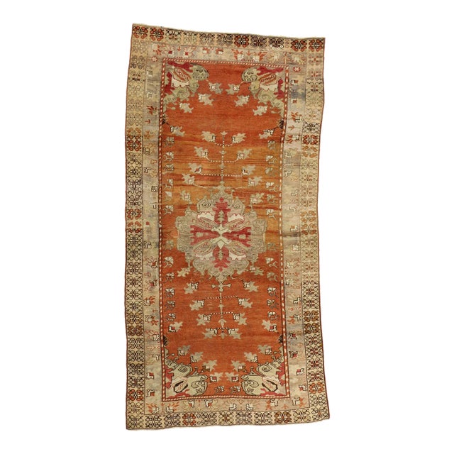 Antique Turkish Oushak Rug Runner - 04'04x 08'09 For Sale