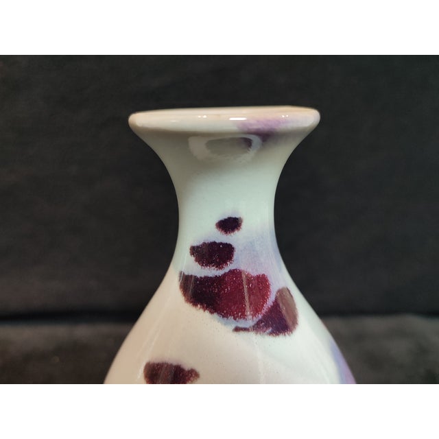 1920s A Pari of Chinese Ceramic Vase,Jun Ware Transmutation Glaze Porcelain Yuhuchun Vase For Sale - Image 4 of 11