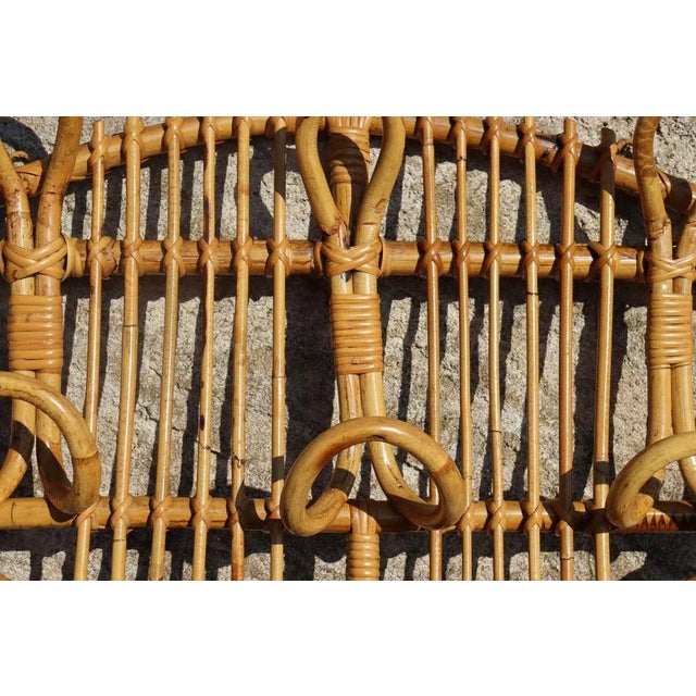 Vintage Rattan Coat Rack, Italy, 1960s For Sale - Image 4 of 8