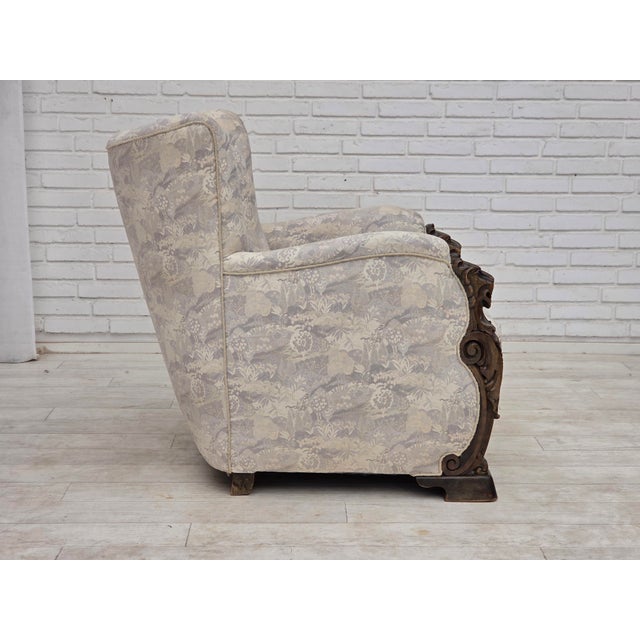 Vintage Danish Lounge Chair in Furniture Jacquard Fabric, 1960s For Sale - Image 10 of 18
