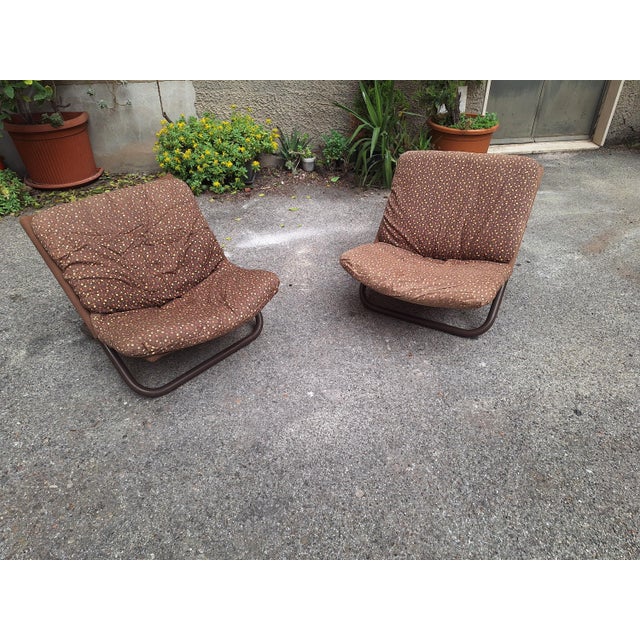 Vintage Cross Chair in Lacquered Metal and Fabric by Marcello Cuneo for Arflex, 1974 For Sale - Image 16 of 18