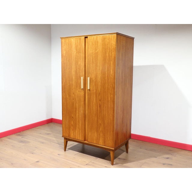 Mid Century Modern Teak Wardrobe Armoire by Alfred Cox Danish Style For Sale - Image 4 of 15