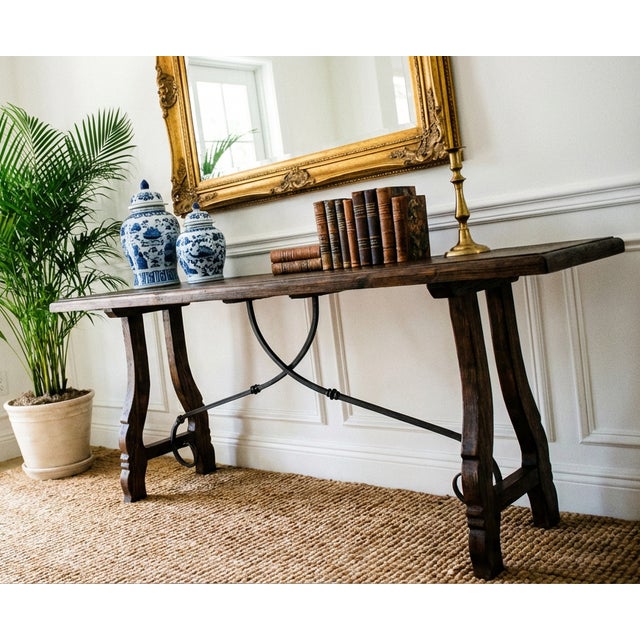 Fairfield Large Spanish Revival, Mediterranean Style Console Table – 76" For Sale - Image 4 of 7
