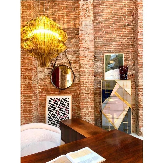 Mid-Century Murano Glass and Brass Italian Commode For Sale - Image 13 of 14