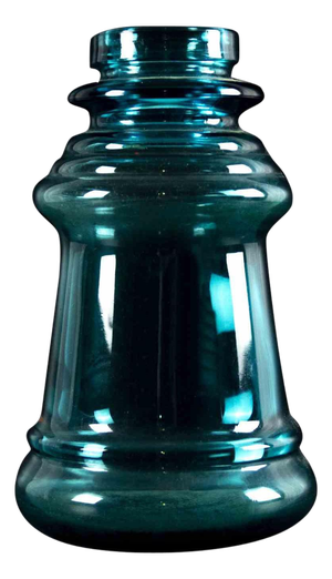 Vintage Italian Layered Turquoise Glass Vase, 1970s