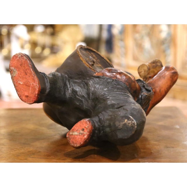 Wine Mid-Century English Painted Composition Beer Drinker Tavern Sculpture For Sale - Image 8 of 8