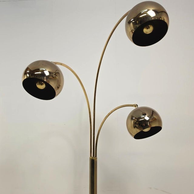 Mid-Century Modern Brass Arc Lamp by Goffredo Reggiani for Guzzini, 1960s For Sale - Image 3 of 7