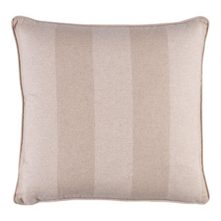 Schumacher Hemlock Stripe 18" Pillow In Natural For Sale