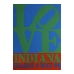 1971 Robert Indiana 'LOVE-Stable' Pop Art Green,Blue,Red USA Serigraph