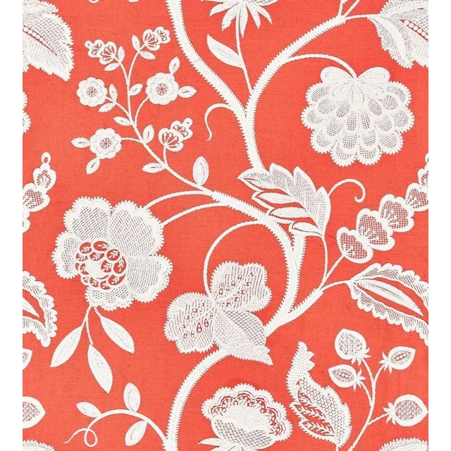 Sample - The House of Scalamandré Kensington Embroidery Fabric, Coral For Sale