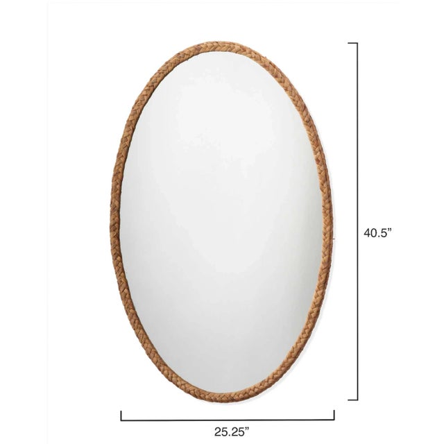Sparrow Braided Seagrass Oval Mirror Chairish